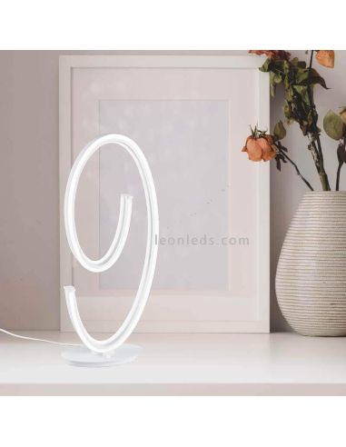 Luminária de mesa LED Cinque Designer CIOLA branca de 21 W com intensidade de luz baixa a alta