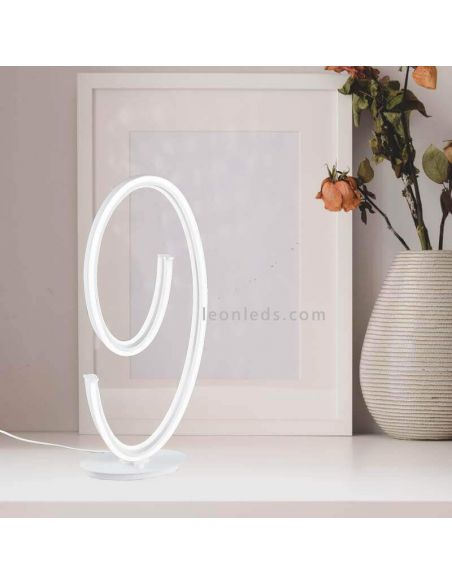 Lampe de table design LED CIOLA blanche 21 W, intensité variable et chaude, cinq couleurs
