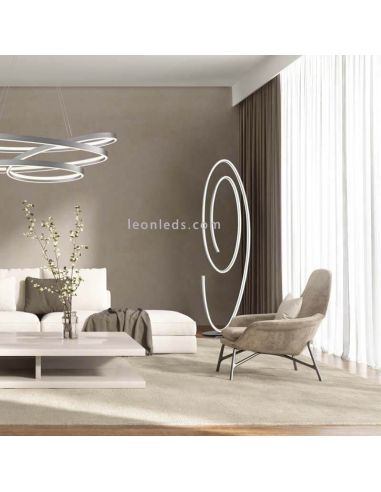Lámpara de Pie LED Minimalista CIOLA Blanca 62W Dim To Warm con Interruptor de Pie