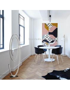 Luminária de chão LED CIOLA preta de 62 W com ajuste de intensidade e aquecimento e pedal 2