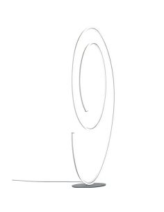 Luminária de piso LED CIOLA níquel fosco 62W com regulagem de intensidade e aquecimento e pedal