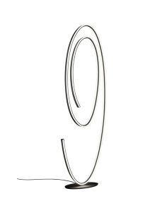 Lampadaire LED CIOLA noir 62 W, variable et chaud, avec interrupteur à pied