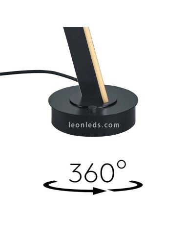 Pivote sur son axe à 360º Lampe de table LED CICENZA noire 12 W Dim To Warm avec variateur intégré