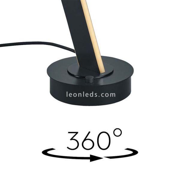 Gira em seu eixo 360º CICENZA Candeeiro de mesa LED preto 12W Dim To Warm com dimmer integrado