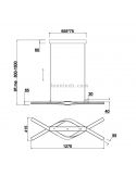 Medidas Lámpara de Techo LED de Diseño CICENZA Negra 53W 7000 lm Dim To Warm + CI·MOTE + LIFTime