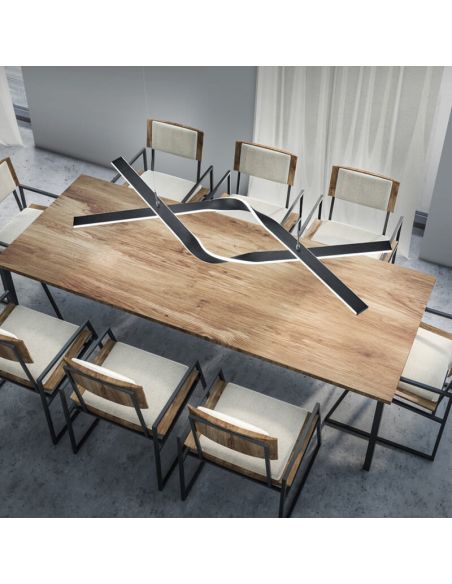 Mesa con Lámpara de Techo LED de Diseño CICENZA Negra 53W 7000 lm Dim To Warm + CI·MOTE + LIFTime