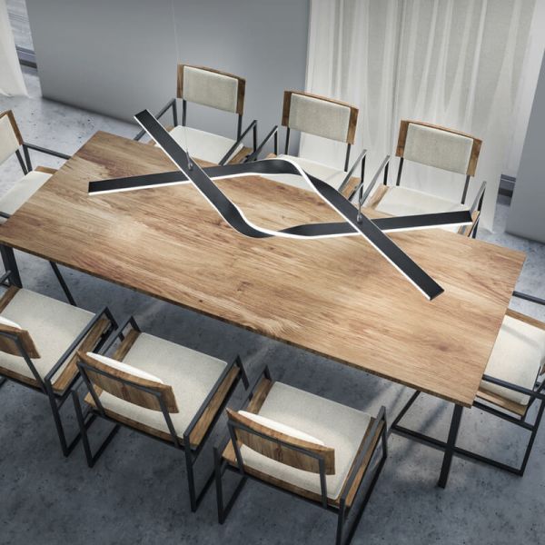 Mesa com Luminária de Teto LED Design CICENZA Preto 53W 7000 lm Dim To Warm + CI MOTE + LIFTime