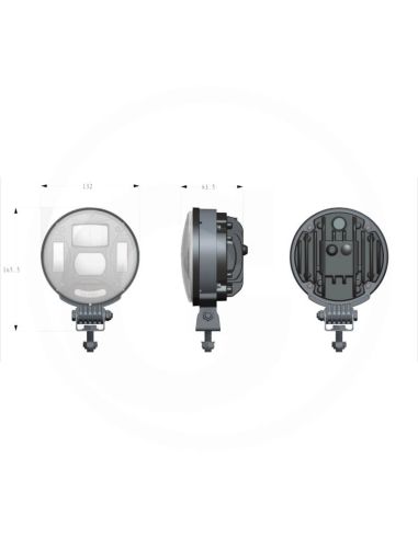 Farol redondo de LED com conexão H4 para tratores – John Deere, Case IH, David Brown, New Holland, Fiat e Lamborghini