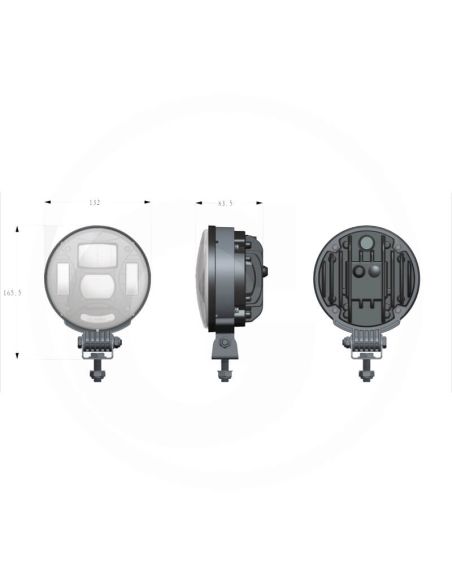 Farol redondo de LED com conexão H4 para tratores – John Deere, Case IH, David Brown, New Holland, Fiat e Lamborghini