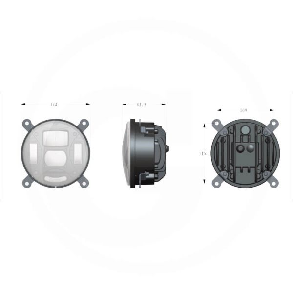 Phare LED rond avec connexion H4 pour tracteurs – John Deere, Case IH, David Brown, New Holland, Fiat et Lamborghini