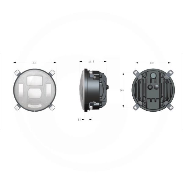 Phare LED rond avec connexion H4 pour tracteurs – John Deere, Case IH, David Brown, New Holland, Fiat et Lamborghini