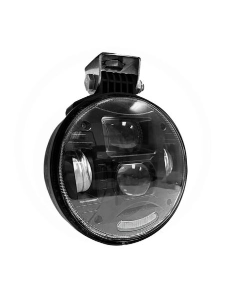 Farol redondo de LED com conexão H4 para tratores – John Deere, Case IH, David Brown, New Holland, Fiat e Lamborghini