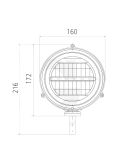 Dimensiones Faro Delantero LED Redondo con Posición, Cruce y Carretera Homologado 10-30V