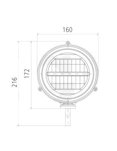 Dimensões Farol redondo de LED com posição, cruzamento e farol alto aprovado 10-30V
