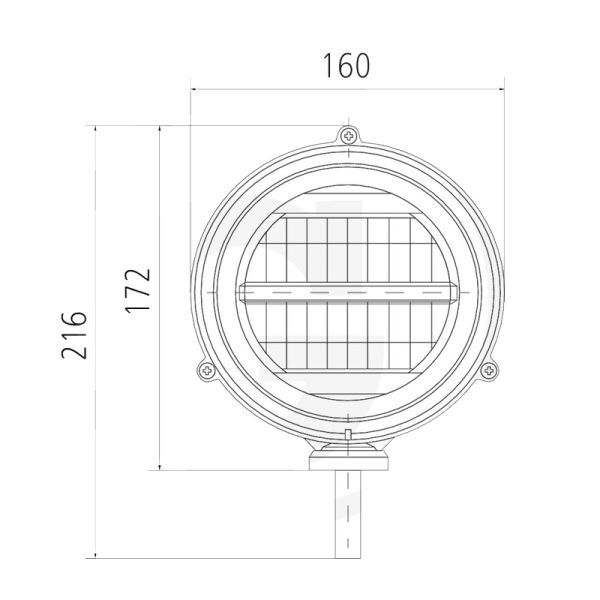 Dimensões Farol redondo de LED com posição, cruzamento e farol alto aprovado 10-30V