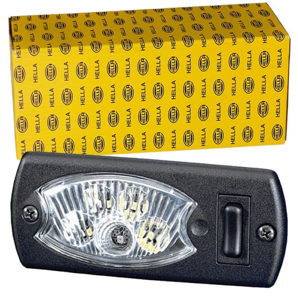 Luz Interior LED HELLA Mini OvalLED 2JA 343 570-051 Rojo/Blanco para Fendt 12V