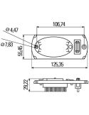 Medidas Luz Interior LED HELLA Mini OvalLED 2JA 343 570-041 luz Roja y Blanco 24V