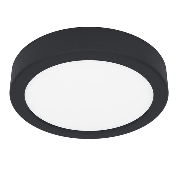 Downlight de superficie LED Ø165mm negro FUEVA 6, 7,5W 1000Lm CCT (2700K-4000K-6500K), IP20