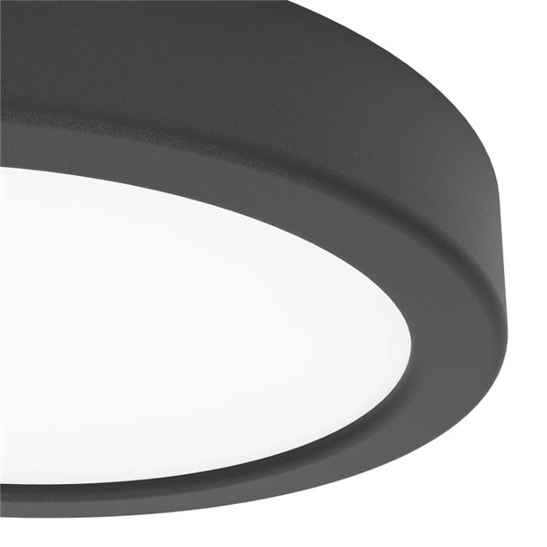 Downlight de superficie LED Ø165mm negro FUEVA 6, 7,5W 1000Lm CCT (2700K-4000K-6500K), IP20