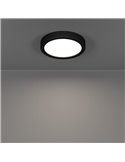 Downlight de superfície LED Ø165mm preto FUEVA 6, 7,5W 1000Lm CCT (2700K-4000K-6500K), IP20