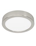 Plafón LED de superficie Ø165mm FUEVA 6 níquel mate, 7,5W 1000Lm CCT (2700K-4000K-6500K) IP20