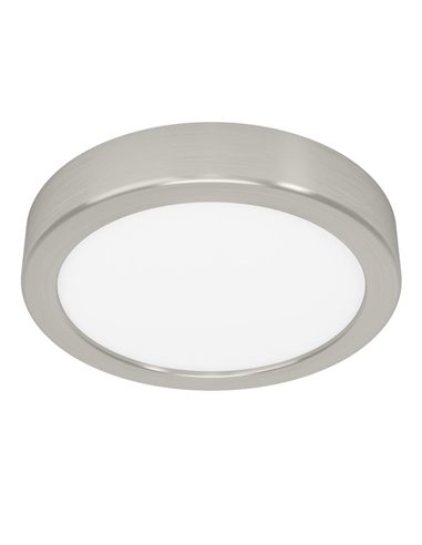 Plafón LED de superficie Ø165mm FUEVA 6 níquel mate, 7,5W 1000Lm CCT (2700K-4000K-6500K) IP20