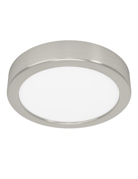 Plafón LED de superficie Ø165mm FUEVA 6 níquel mate, 7,5W 1000Lm CCT (2700K-4000K-6500K) IP20