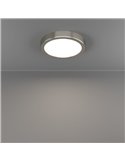 Plafón LED de superficie Ø165mm FUEVA 6 níquel mate, 7,5W 1000Lm CCT (2700K-4000K-6500K) IP20