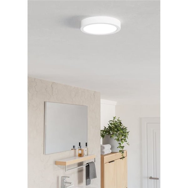 Downlight LED de superficie para baño Ø165mm FUEVA 6, blanco, 7,5W 1000Lm CCT (2700K-4000K-6500K), IP44