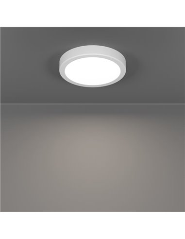 Downlight LED de superficie para baño Ø165mm FUEVA 6, blanco, 7,5W 1000Lm CCT (2700K-4000K-6500K), IP44