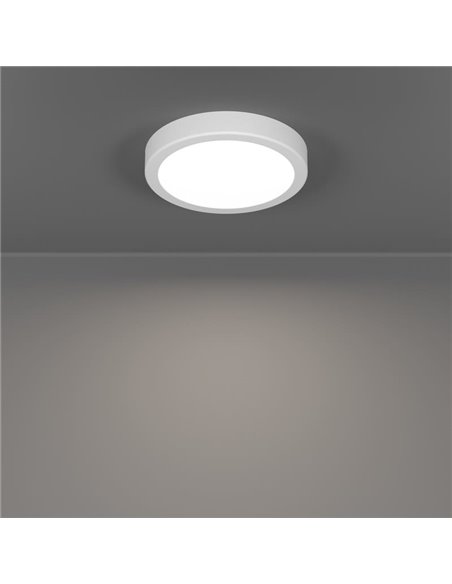 Downlight LED de superficie para baño Ø165mm FUEVA 6, blanco, 7,5W 1000Lm CCT (2700K-4000K-6500K), IP44