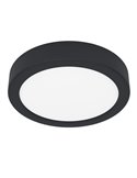 Plafón negro de superficie LED para baño Ø165mm FUEVA 6, 7,5W CCT (2700K-4000K-6500K), IP44