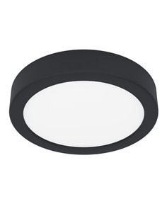 Plafonnier LED noir pour salle de bain, Ø 165 mm, FUEVA 6, 7,5 W CCT (2 700 K-4 000 K-6 500 K), IP44