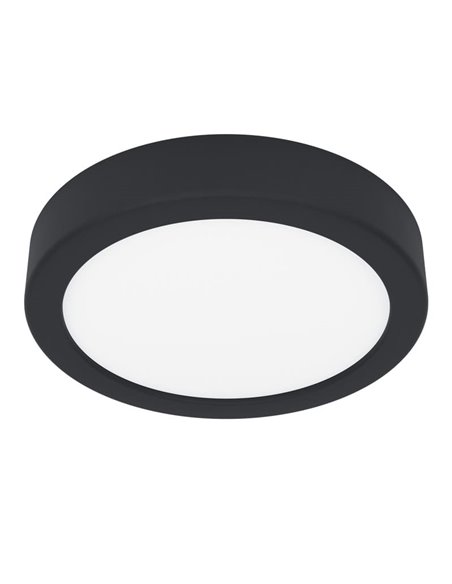 Plafón negro de superficie LED para baño Ø165mm FUEVA 6, 7,5W CCT (2700K-4000K-6500K), IP44