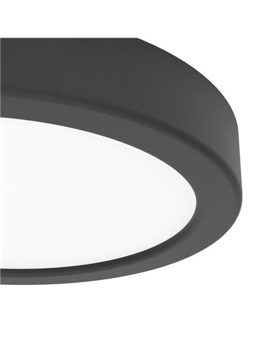 Plafón negro de superficie LED para baño Ø165mm FUEVA 6, 7,5W CCT (2700K-4000K-6500K), IP44