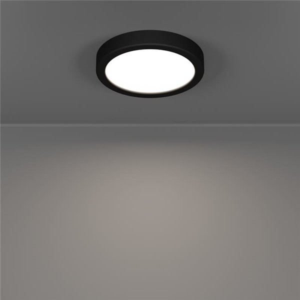 Plafón negro de superficie LED para baño Ø165mm FUEVA 6, 7,5W CCT (2700K-4000K-6500K), IP44