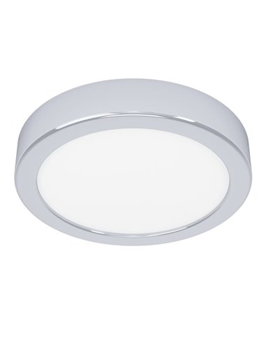 Plafonnier LED FUEVA 6 chromé IP44 Ø165 mm, 7,5 W, 1 000 lm, CCT (2 700 K-4 000 K-6 500 K), pour salle de bain