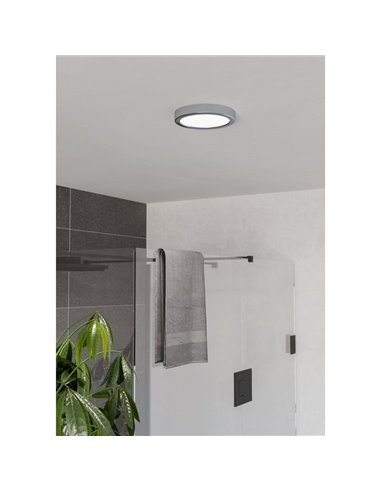 Plafón LED de superficie IP44 Ø165mm FUEVA 6 cromo, 7,5W 1000Lm CCT (2700K-4000K-6500K) para baño