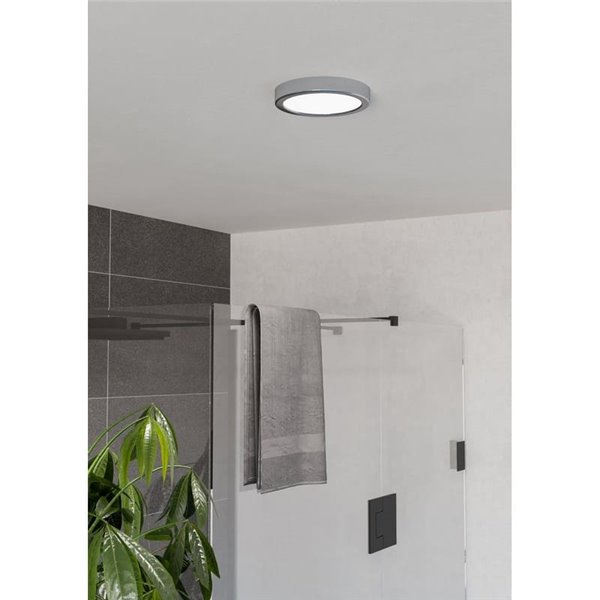 Plafonnier LED FUEVA 6 chromé IP44 Ø165 mm, 7,5 W, 1 000 lm, CCT (2 700 K-4 000 K-6 500 K) pour salle de bain