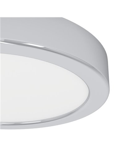 Plafón LED de superficie IP44 Ø165mm FUEVA 6 cromo, 7,5W 1000Lm CCT (2700K-4000K-6500K) para baño