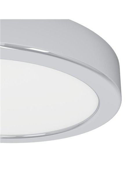 Plafonnier LED FUEVA 6 chromé IP44 Ø165 mm, 7,5 W, 1 000 lm, CCT (2 700 K-4 000 K-6 500 K), pour salle de bain