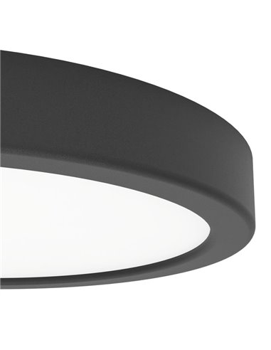 Downlight LED noir FUEVA 6 Ø210mm, 11,5W 1550Lm CCT (2700K-4000K-6500K), IP20