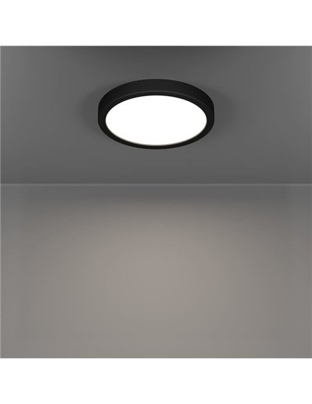 Downlight LED negro FUEVA 6 Ø210mm, 11,5W 1550Lm CCT (2700K-4000K-6500K), IP20