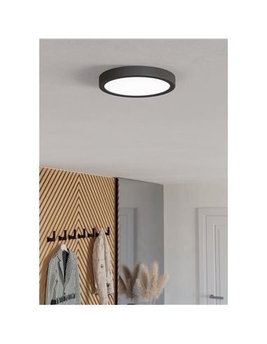Downlight LED negro FUEVA 6 Ø210mm, 11,5W 1550Lm CCT (2700K-4000K-6500K), IP20