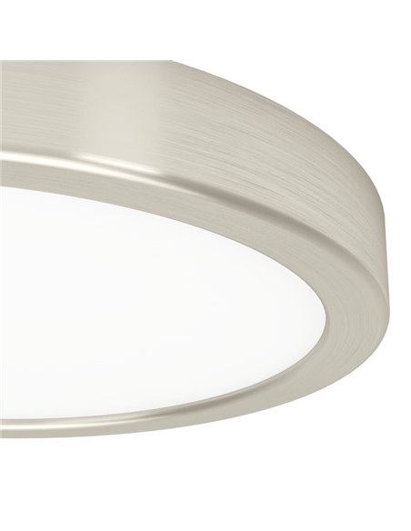 Plafonnier LED nickel satiné Ø210mm FUEVA 6, 11,5W 1550Lm CCT (2700K-4000K-6500K), IP20