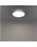 Plafonnier LED nickel satiné Ø210mm FUEVA 6, 11,5W 1550Lm CCT (2700K-4000K-6500K), IP20