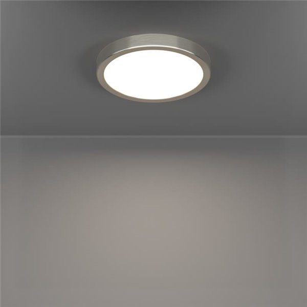 Plafón LED níquel satinado Ø210mm FUEVA 6, 11,5W 1550Lm CCT (2700K-4000K-6500K), IP20