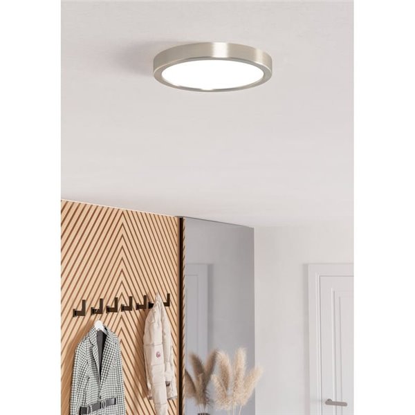 Plafón LED níquel satinado Ø210mm FUEVA 6, 11,5W 1550Lm CCT (2700K-4000K-6500K), IP20