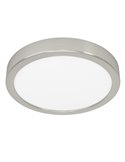 Plafón LED níquel satinado Ø210mm FUEVA 6, 11,5W 1550Lm CCT (2700K-4000K-6500K), IP20
