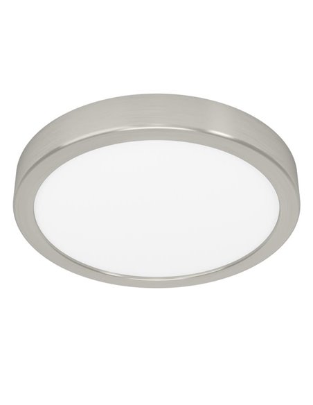Plafonnier LED nickel satiné Ø210mm FUEVA 6, 11,5W 1550Lm CCT (2700K-4000K-6500K), IP20